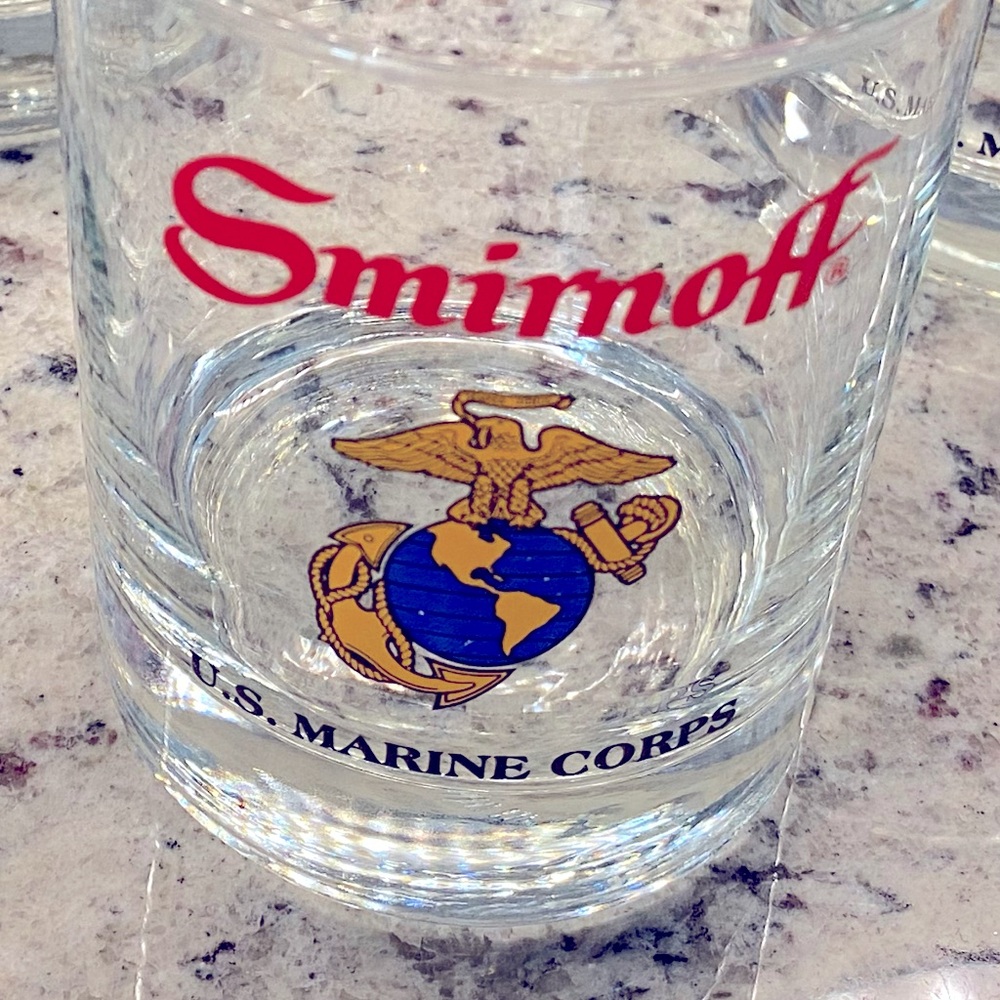US Marine Corps 12 oz highball glasses set of 4 NIB